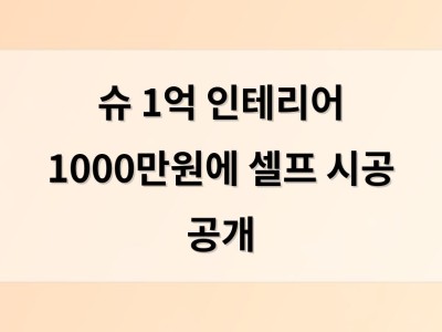 슈 1억 인테리어 1000만원에 셀프 시공 공개