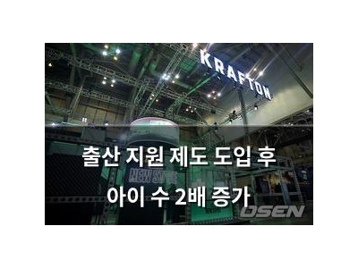 출산 지원 제도 도입 후 아이 수 2배 증가