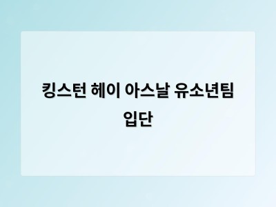 킹스턴 헤이 아스날 유소년팀 입단