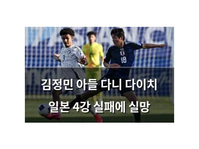 김정민 아들 다니 다이치 일본 4강 실패에 실망