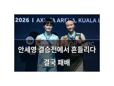 안세영 결승전에서 흔들리다 결국 패배