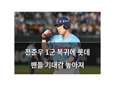 전준우 1군 복귀에 롯데 팬들 기대감 높아져