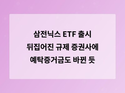 삼전닉스 기반 레버리지 ETF 출시 제한으로 투자자 선택지 줄어든다