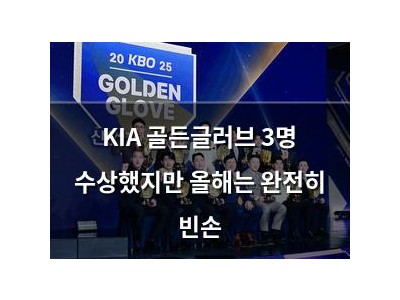 KIA 골든글러브 3명 수상했지만 올해는 완전히 빈손