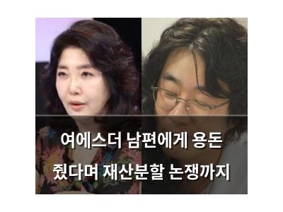 여에스더 남편에게 용돈 줬다며 재산분할 논쟁까지
