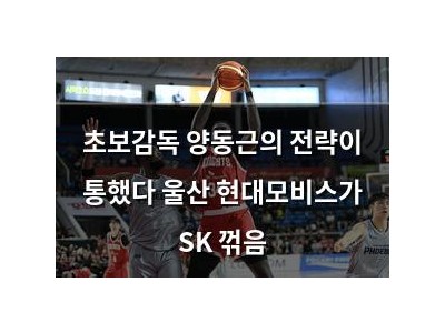초보감독 양동근의 전략이 통했다 울산 현대모비스가 SK 꺾음