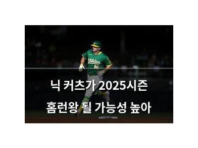 닉 커츠가 2025시즌 홈런왕 될 가능성 높아