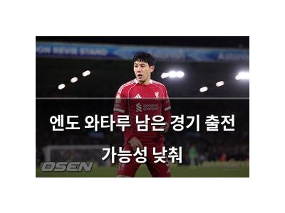 엔도 와타루 남은 경기 출전 가능성 낮춰